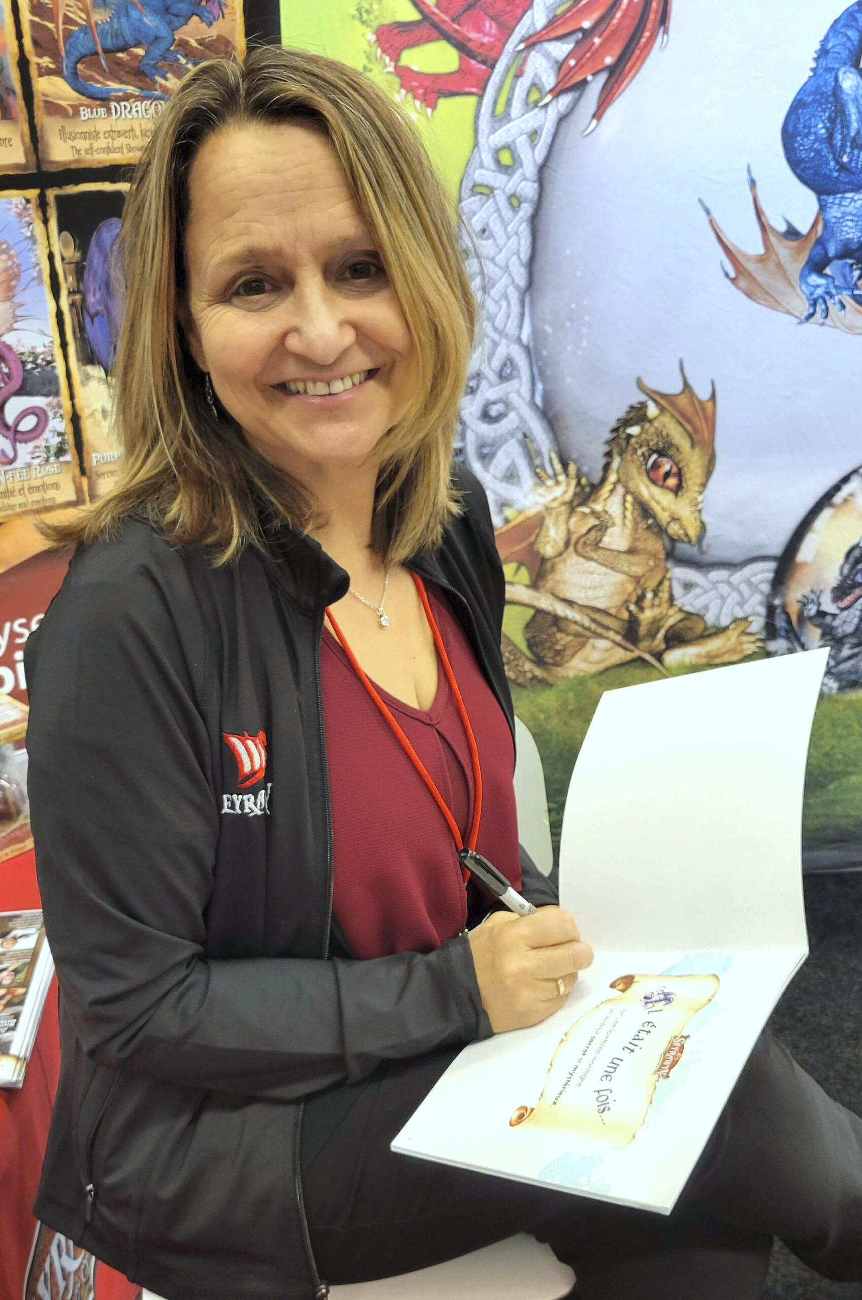 Chantal Pepin signature livre avec bébés dragons
